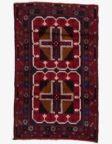 2' 9 x 4' 7 Hand Knotted Balouch Persian Wool Rug