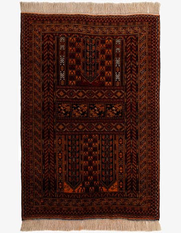 4' 4 x 6' 4 Hand Knotted Balouch Persian Wool Rug