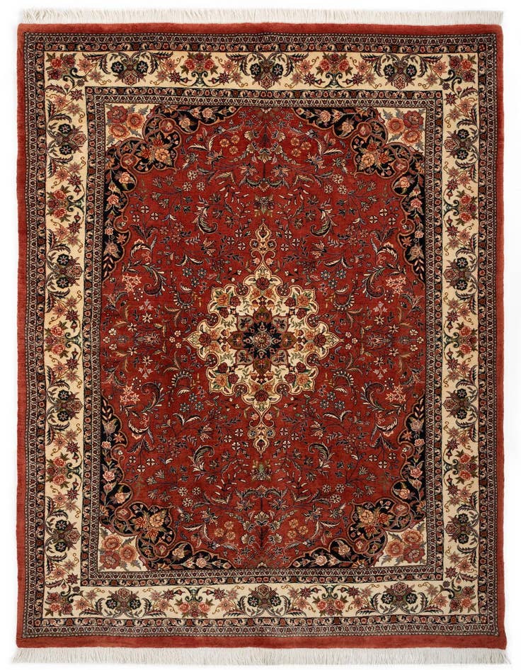 Detail image of 5' 6 x 8' 5 Bidjar With Silk Rug