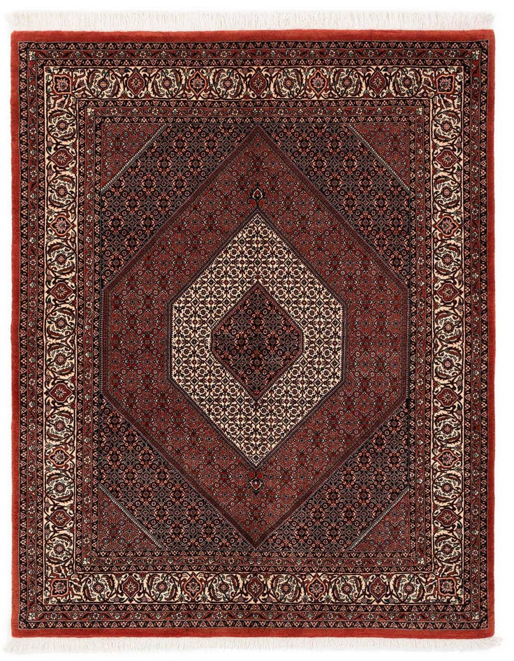 Detail image of 4' 10 x 6' 11 Bidjar With Silk Rug