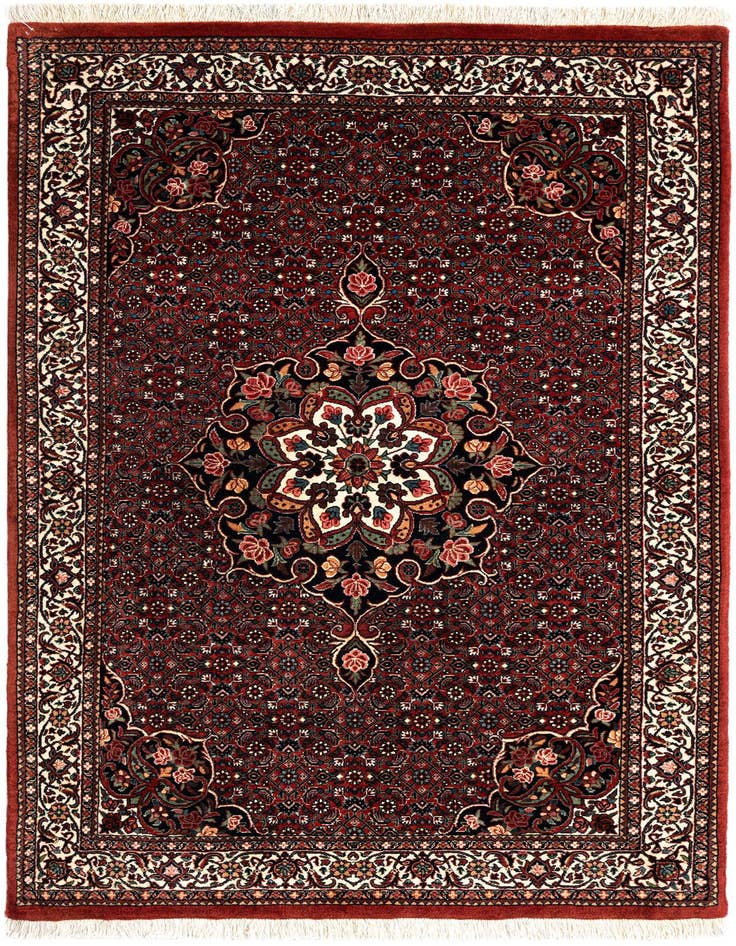 Detail image of 3' 7 x 5' 10 Bidjar With Silk Rug