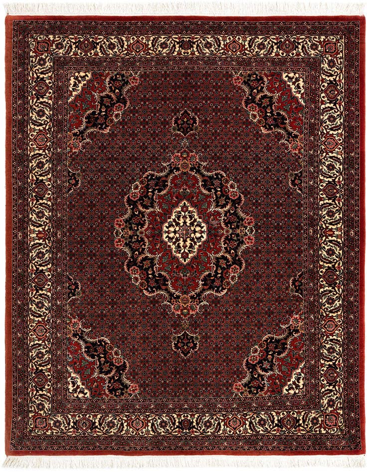 Detail image of 5' 9 x 7' 10 Bidjar With Silk Rug
