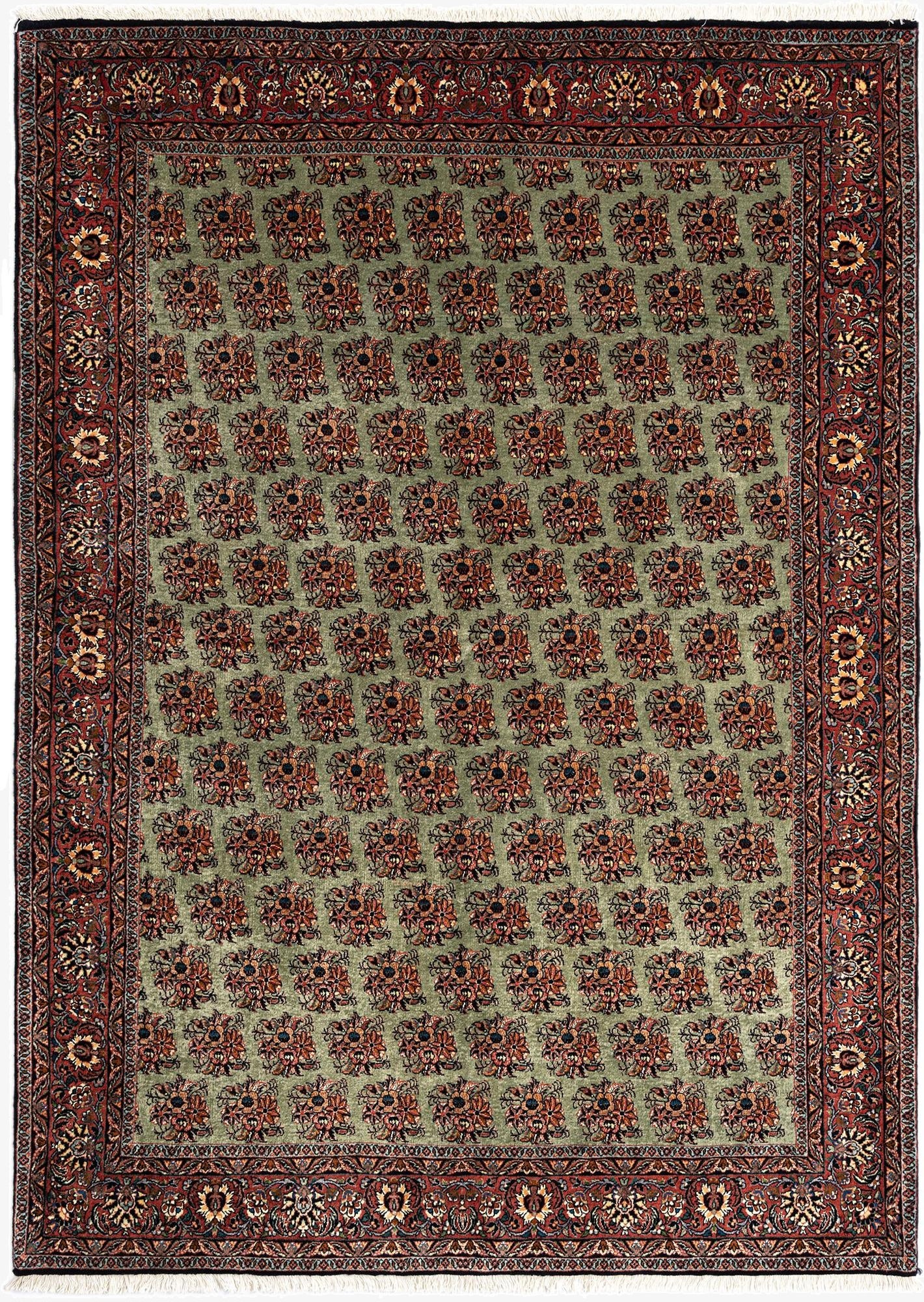 5' 7 x 7' 11 Bidjar With Silk Rug