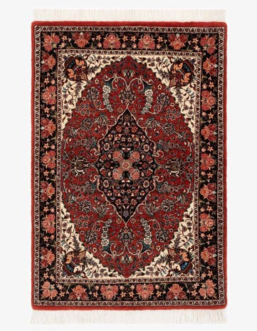 3' 3 x 4' 9 Bidjar With Silk Rug