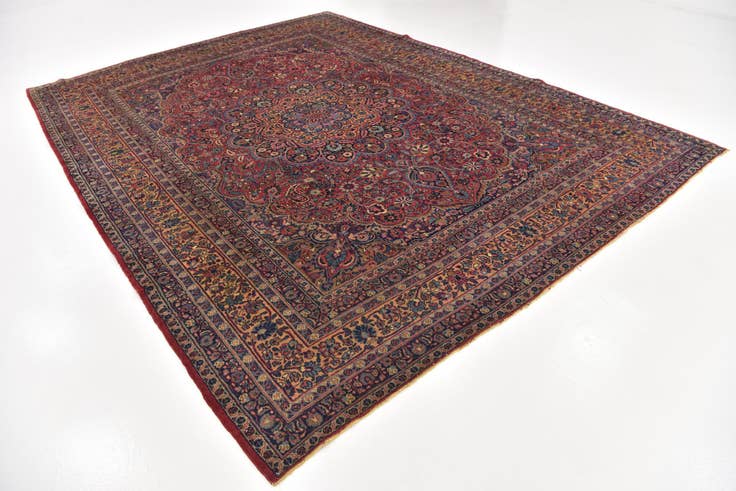Detail image of 8' 4 x 11' 3 Hand Knotted Birjand Persian Wool Rug