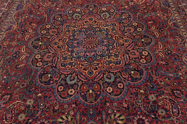Detail image of 8' 4 x 11' 3 Hand Knotted Birjand Persian Wool Rug