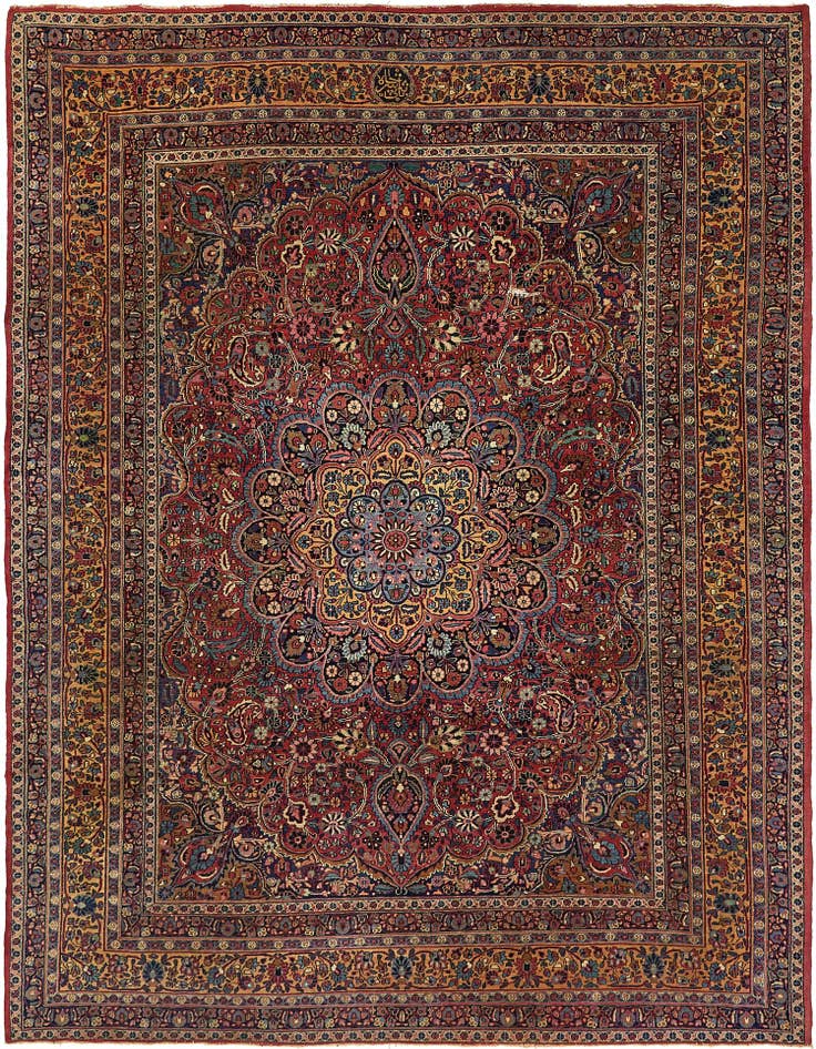 Detail image of 8' 4 x 11' 3 Hand Knotted Birjand Persian Wool Rug