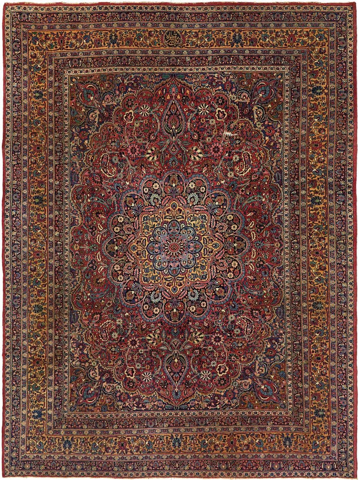 Detail image of 8' 4 x 11' 3 Hand Knotted Birjand Persian Wool Rug