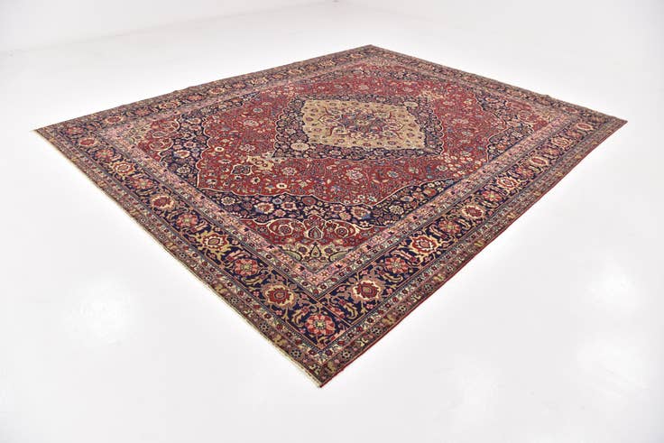 Detail image of 9' 6 x 12' 4 Hand Knotted Birjand Persian Wool Rug