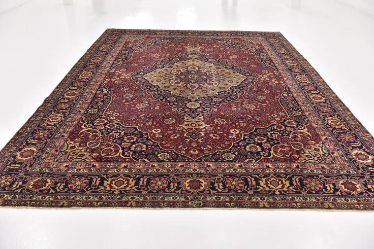 Detail image of 9' 6 x 12' 4 Hand Knotted Birjand Persian Wool Rug