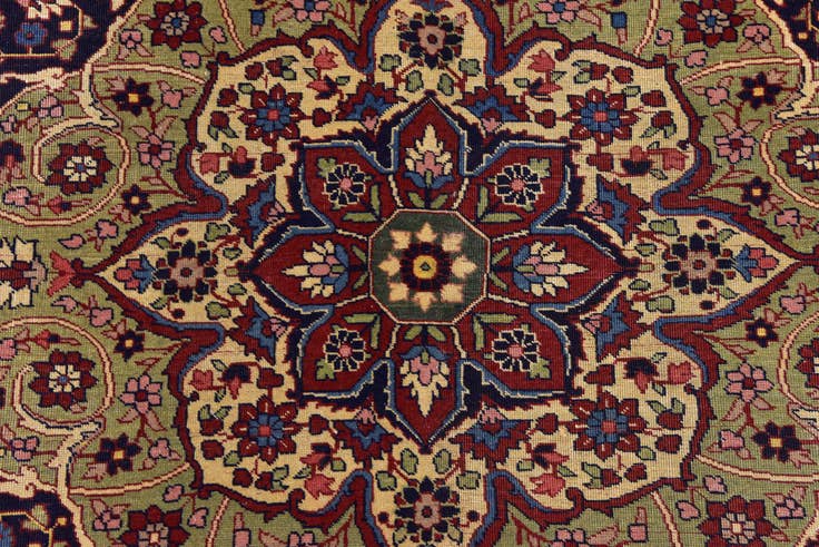 Detail image of 9' 6 x 12' 4 Hand Knotted Birjand Persian Wool Rug