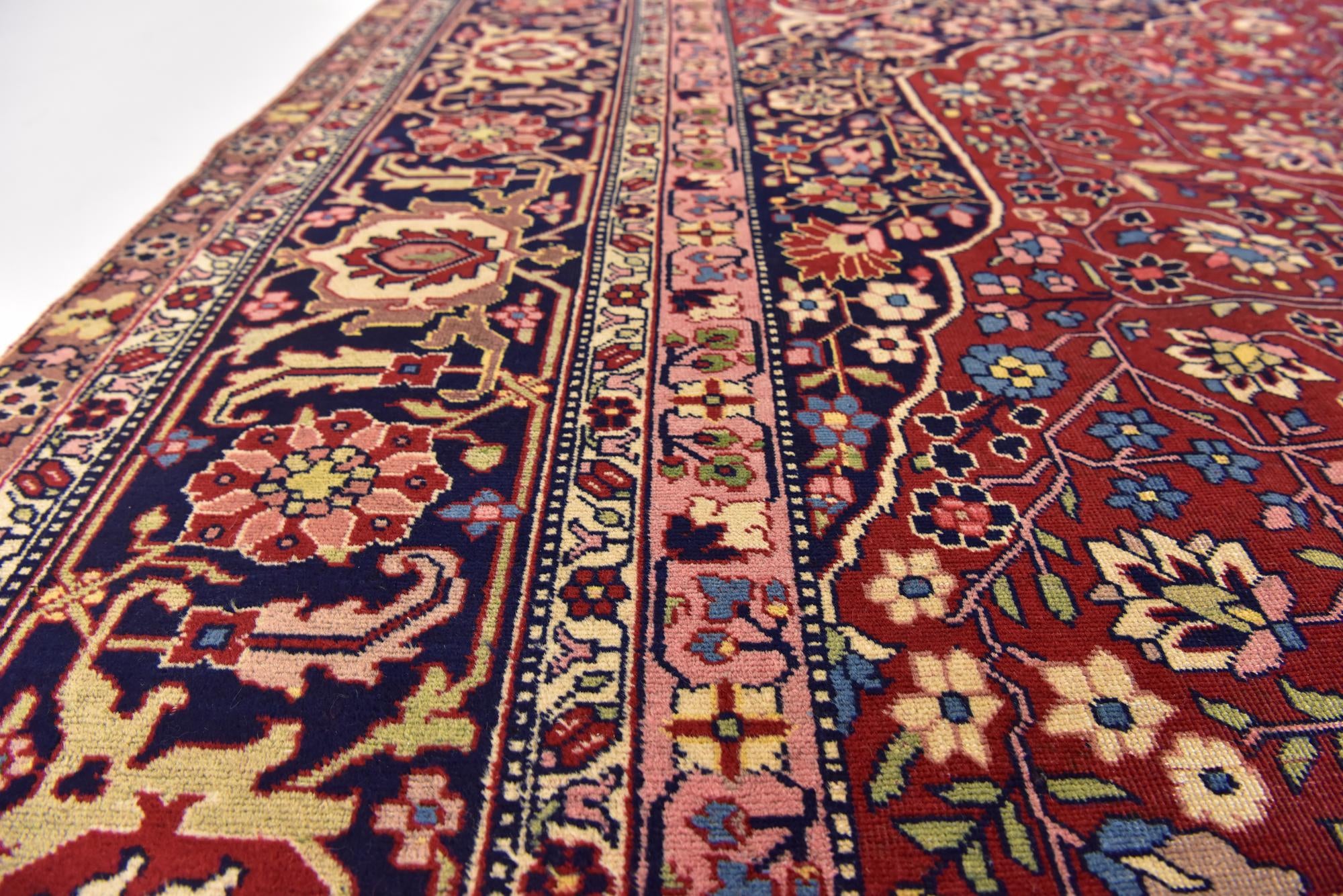 9' 6 x 12' 4 Hand Knotted Birjand Persian Wool Rug