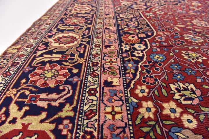 9' 6 x 12' 4 Hand Knotted Birjand Persian Wool Rug