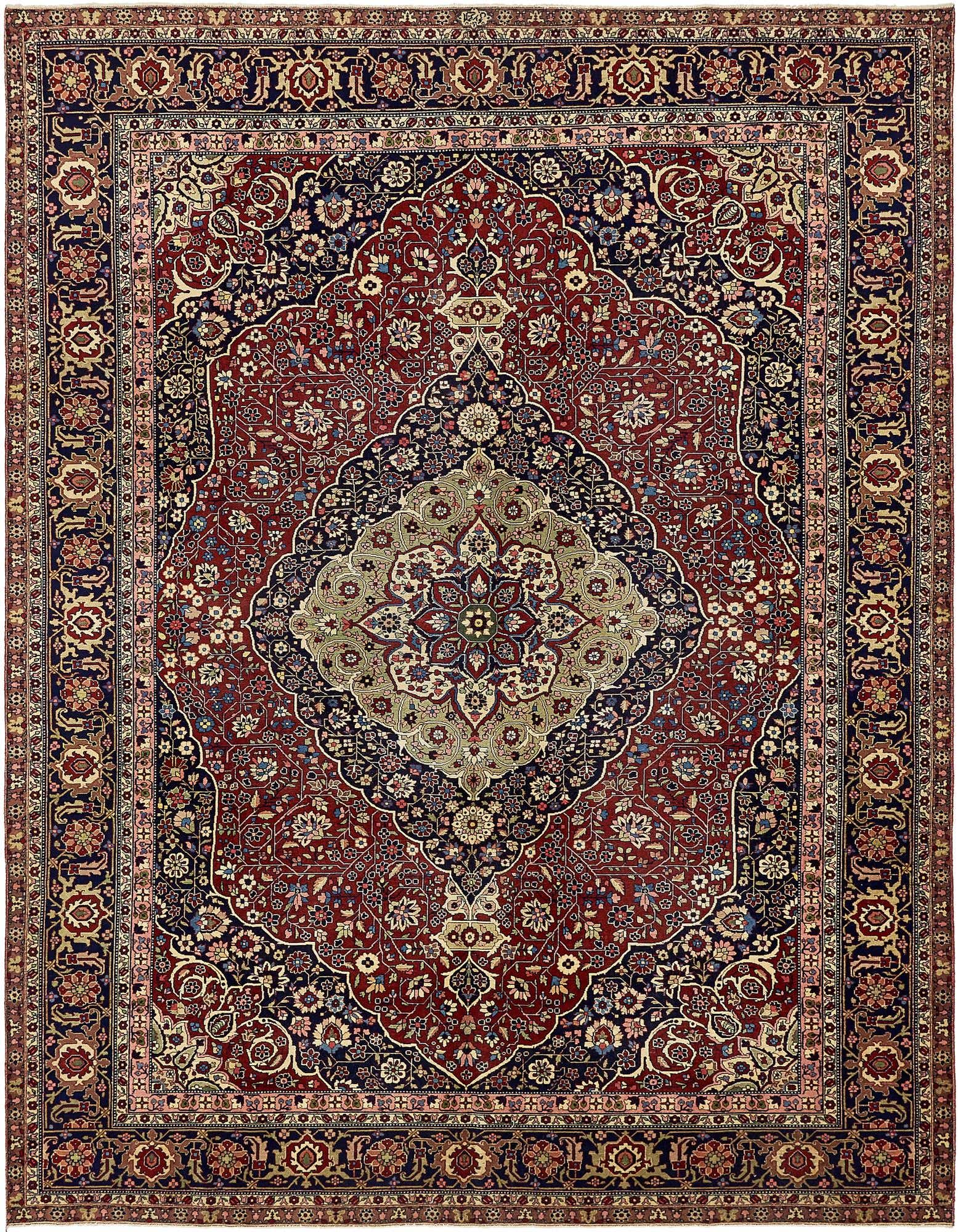 9' 6 x 12' 4 Hand Knotted Birjand Persian Wool Rug
