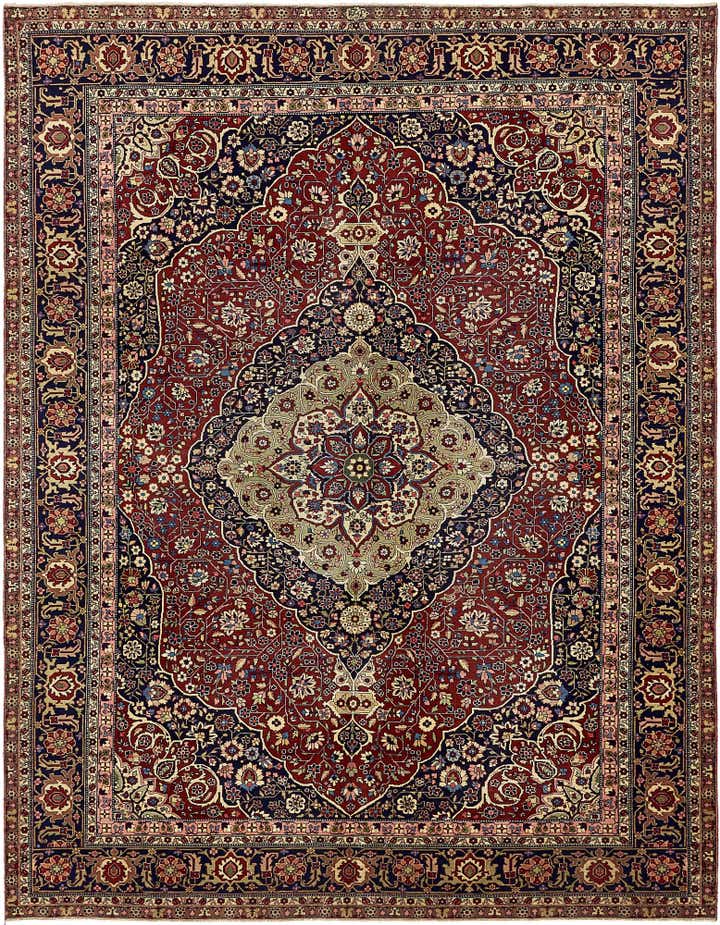 9' 6 x 12' 4 Hand Knotted Birjand Persian Wool Rug