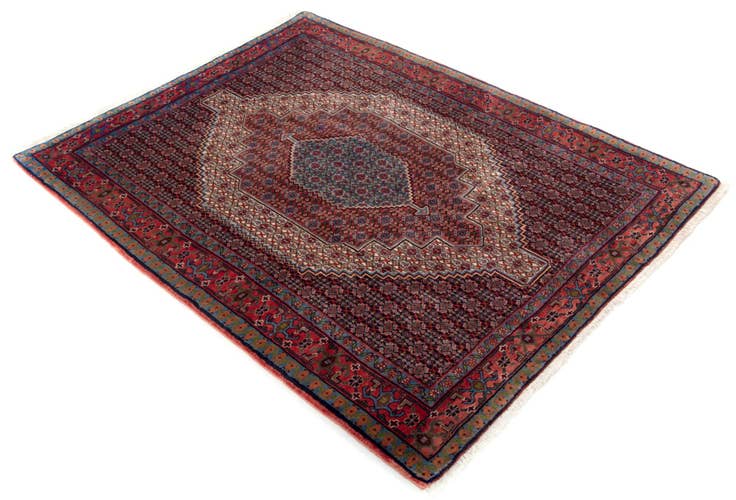 Detail image of 4' 2 x 5' 4 Hand Knotted Birjend Persian Wool Rug