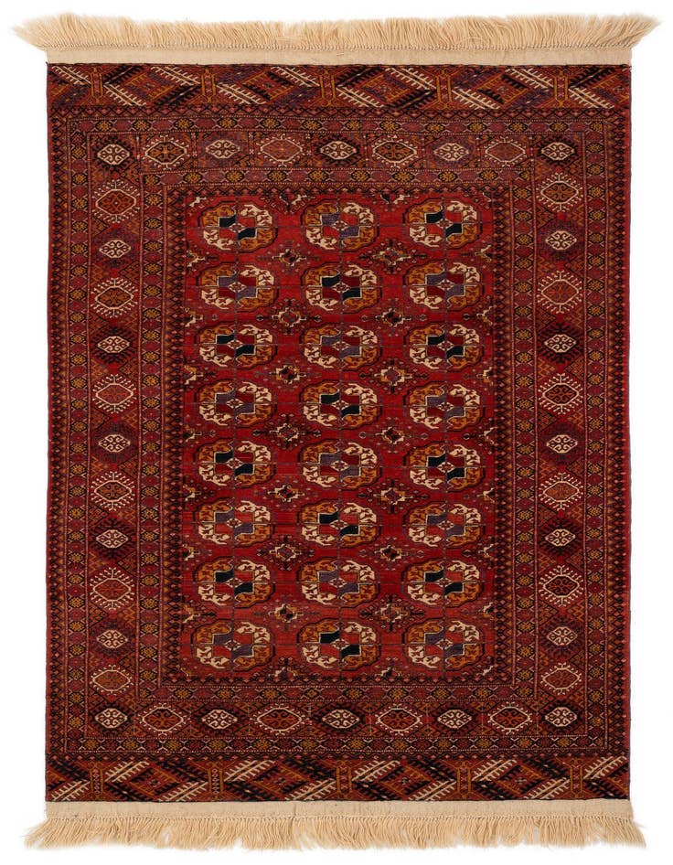 Detail image of 3' 11 x 5' 9 Hand Knotted Bokhara Wool Rug