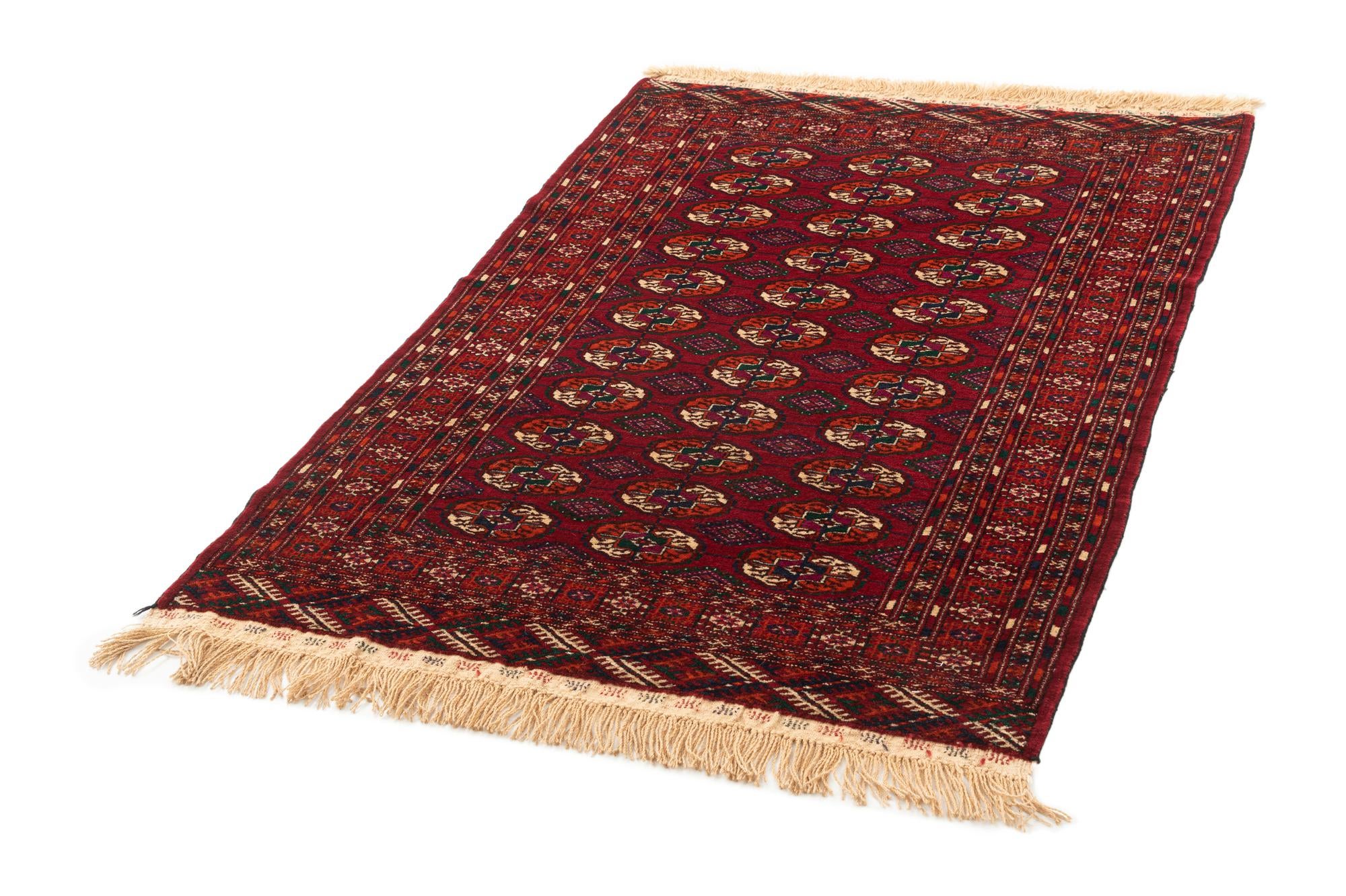 4' x 6' Hand Knotted Bokhara Oriental Wool Rug