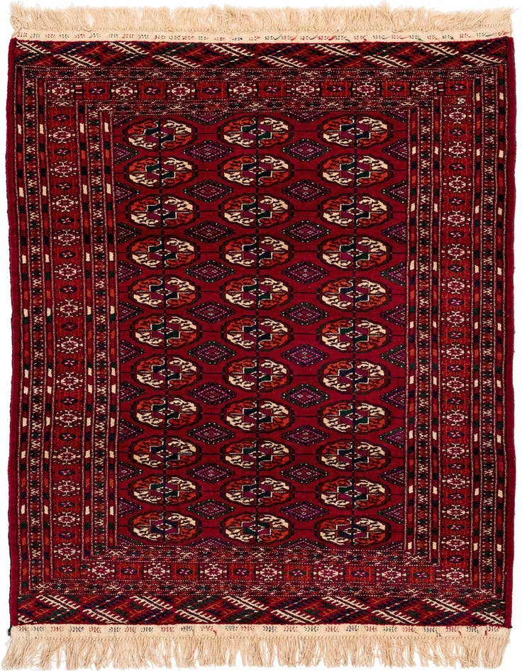 Detail image of 4' x 6' Hand Knotted Bokhara Oriental Wool Rug
