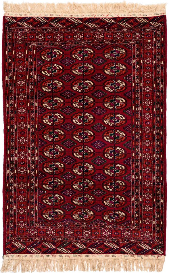 Detail image of 4' x 6' Hand Knotted Bokhara Oriental Wool Rug