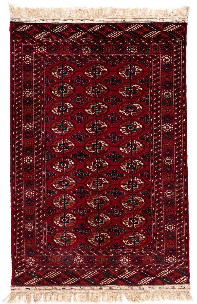 3' 11 x 6' Hand Knotted Bokhara Oriental Wool Rug