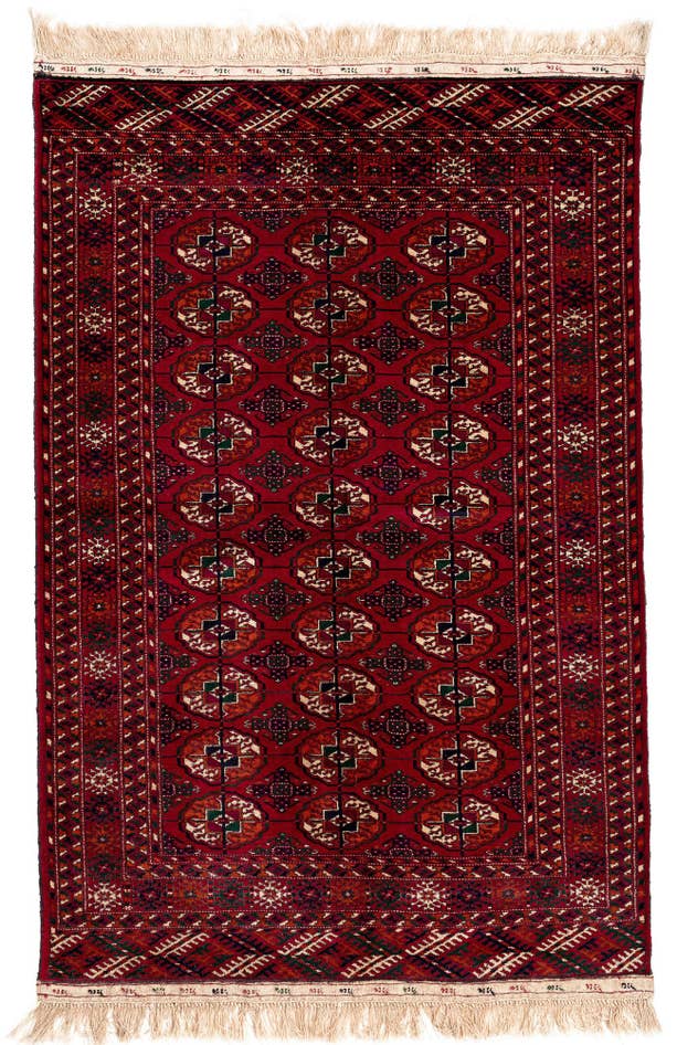 Detail image of 3' 11 x 6' Hand Knotted Bokhara Oriental Wool Rug