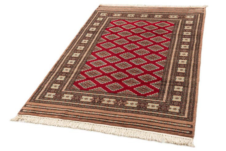 Detail image of 4' 1 x 6' 4 Hand Knotted Bokhara Oriental Wool Rug