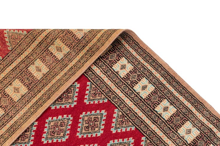 Detail image of 4' 1 x 6' 4 Hand Knotted Bokhara Oriental Wool Rug