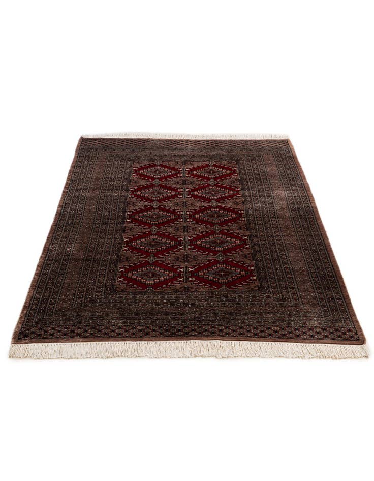 Detail image of 4' 2 x 5' 10 Hand Knotted Bokhara Oriental Wool Rug