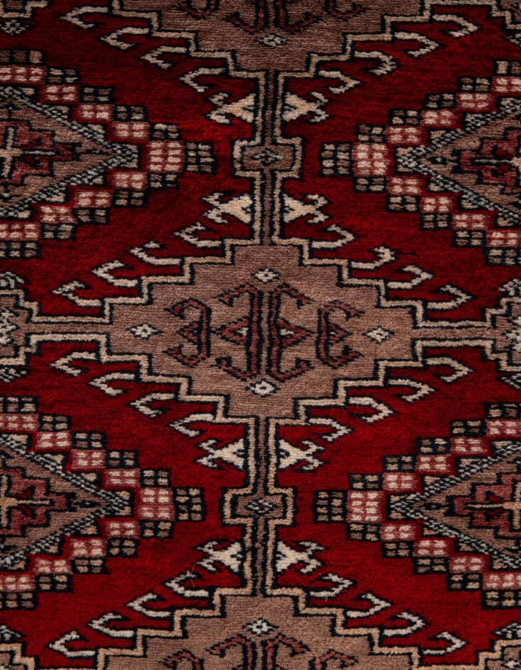 Detail image of 4' 2 x 5' 10  Hand Knotted Bokhara Oriental Wool Rug