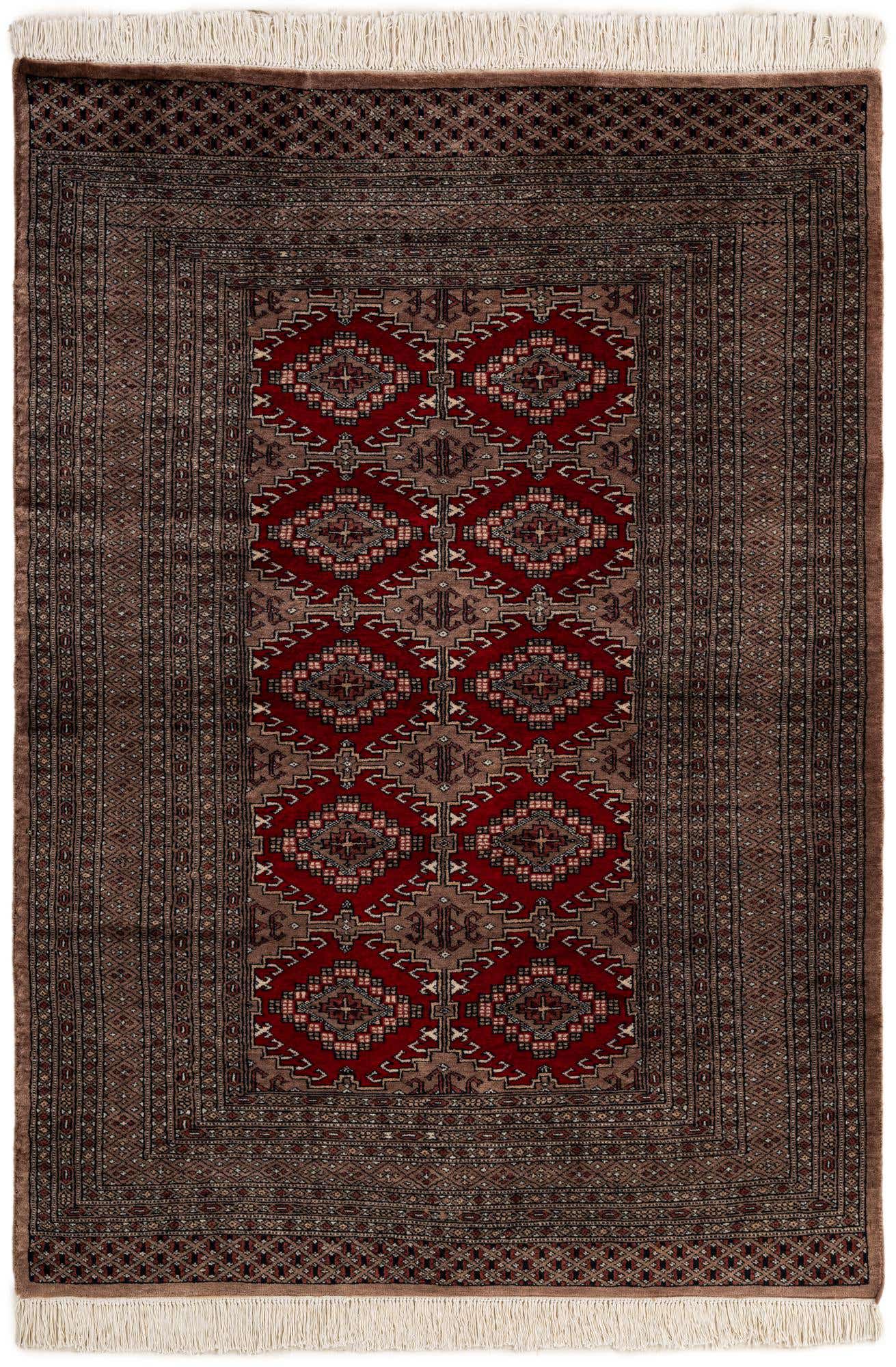 4' 2 x 5' 10 Hand Knotted Bokhara Oriental Wool Rug