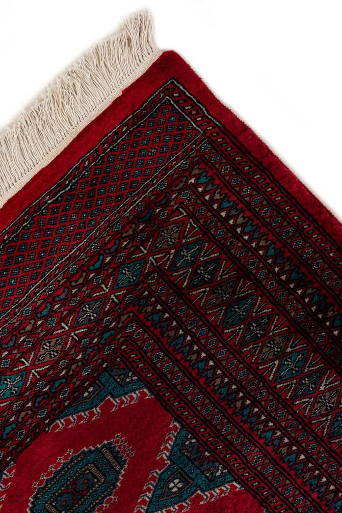 4' 1 x 6' 1 Hand Knotted Bokhara Wool Rug