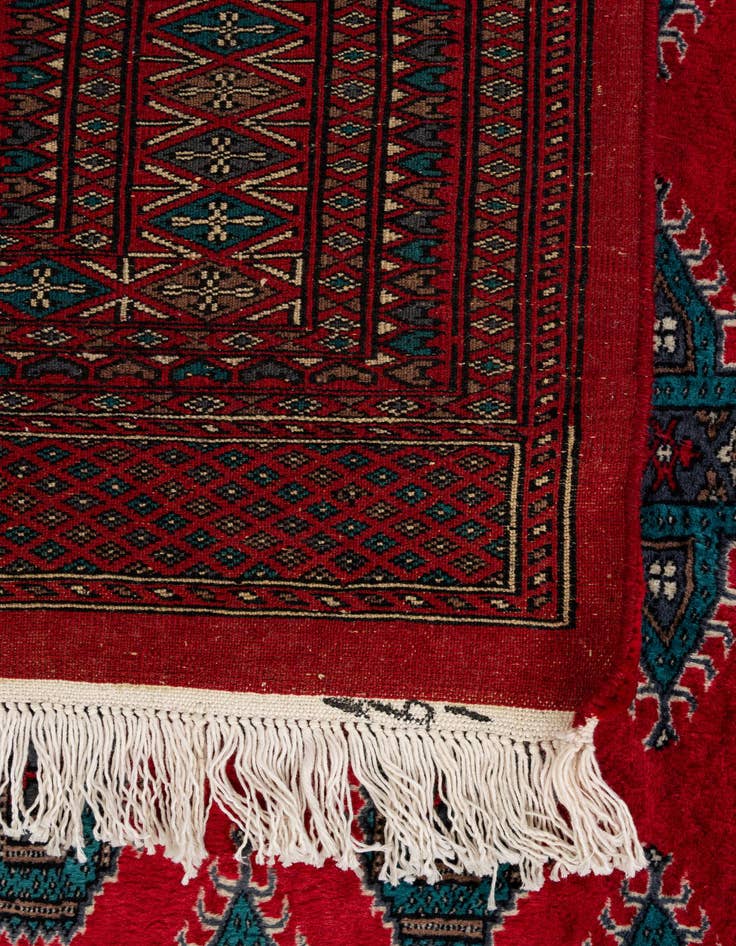 Detail image of 4' 1 x 6' 1  Hand Knotted Bokhara Wool Rug