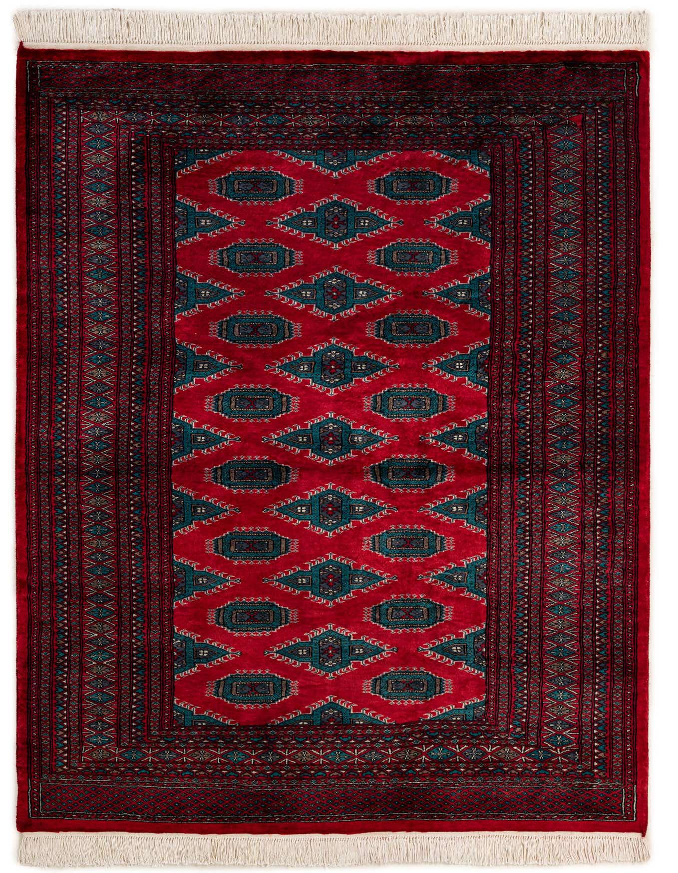 4' 1 x 6' 1 Hand Knotted Bokhara Wool Rug