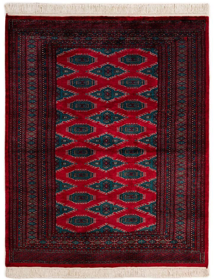 Detail image of 4' 1 x 6' 1 Hand Knotted Bokhara Wool Rug