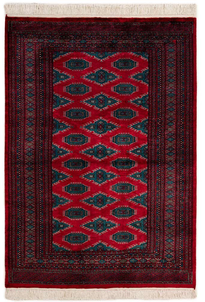 4' 1 x 6' 1 Hand Knotted Bokhara Wool Rug