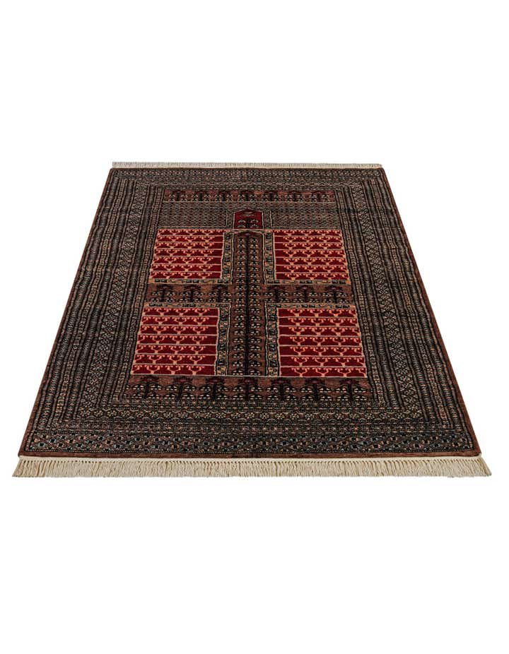 4' 1 x 6' Hand Knotted Bokhara Oriental Wool Rug