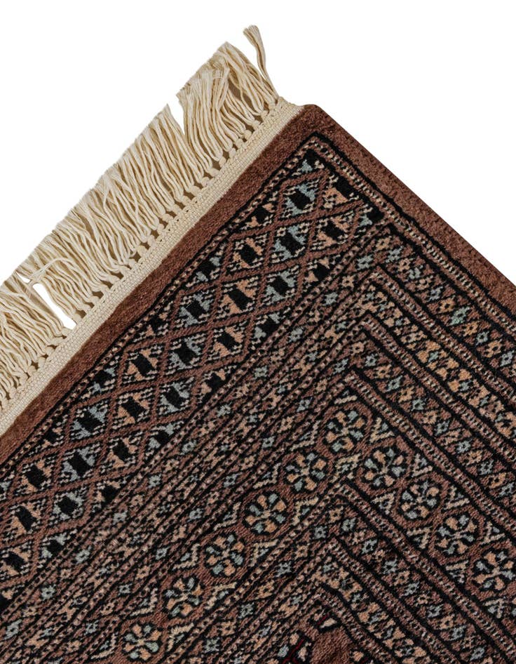 Detail image of 4' 1 x 6'  Hand Knotted Bokhara Oriental Wool Rug