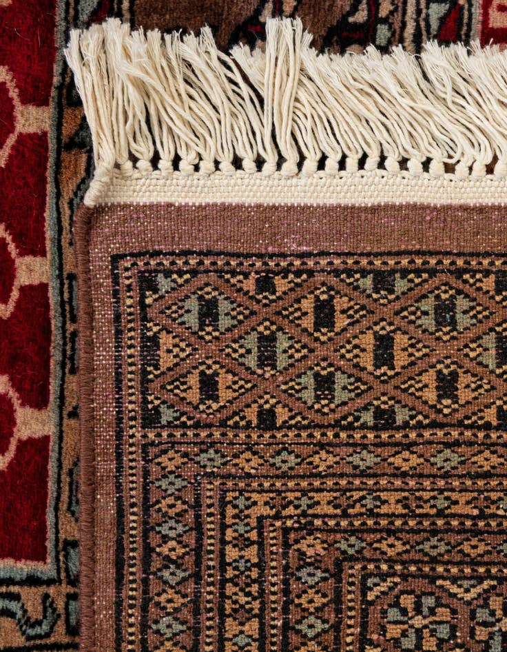 Detail image of 4' 1 x 6'  Hand Knotted Bokhara Oriental Wool Rug