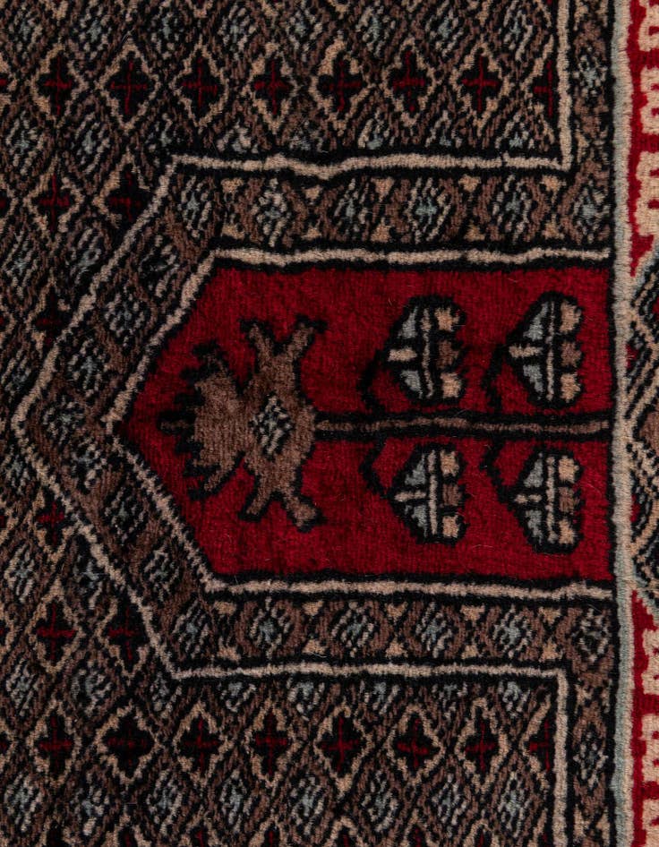 Detail image of 4' 1 x 6'  Hand Knotted Bokhara Oriental Wool Rug
