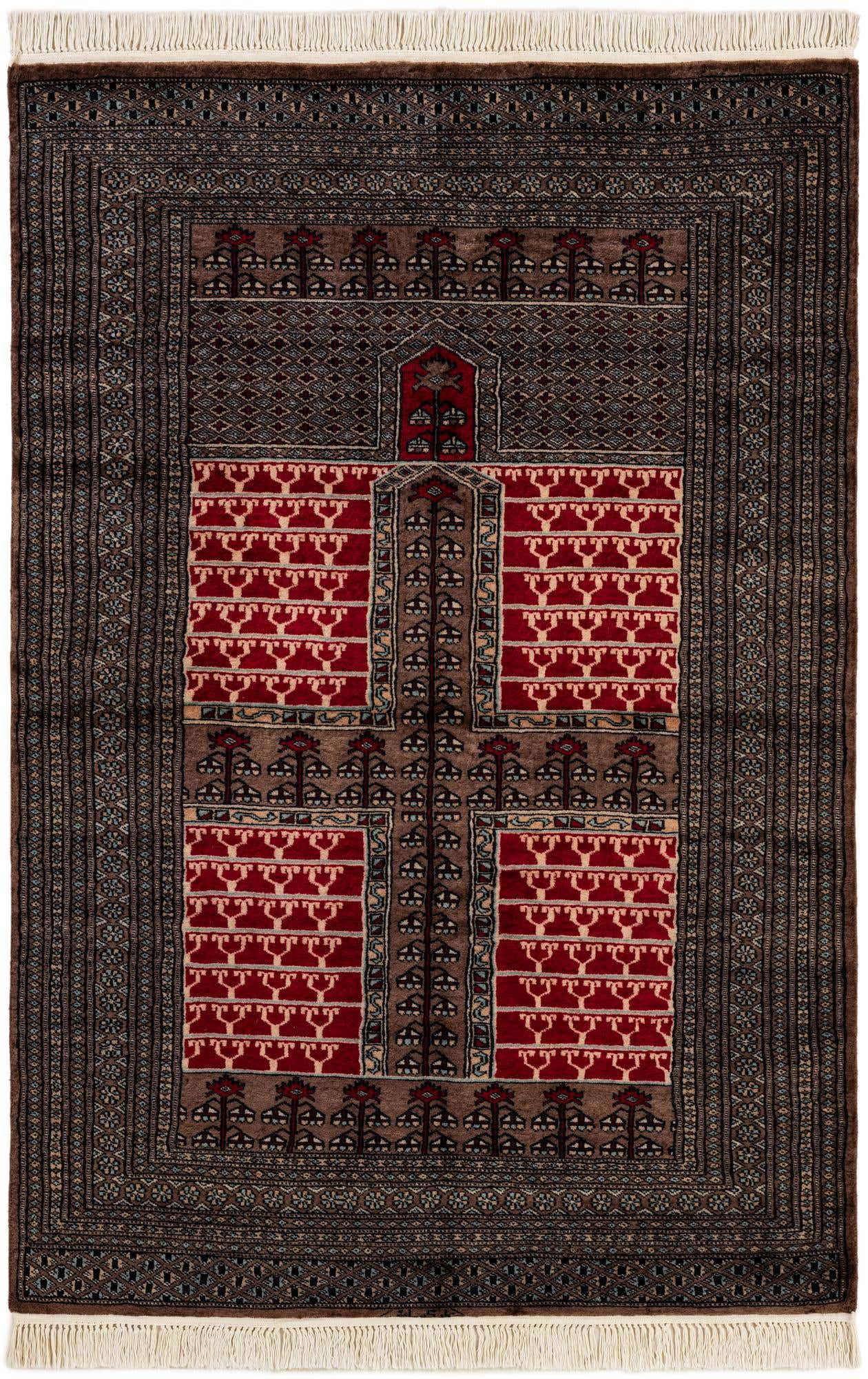 4' 1 x 6' Hand Knotted Bokhara Oriental Wool Rug