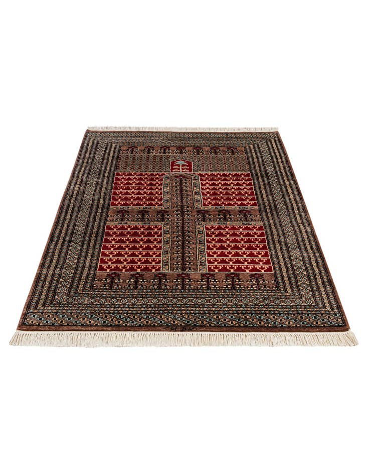 Detail image of 4' 2 x 6' 1 Hand Knotted Bokhara Oriental Wool Rug