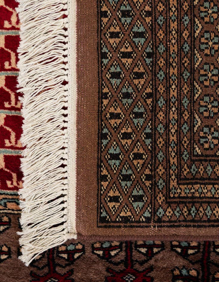 Detail image of 4' 2 x 6' 1  Hand Knotted Bokhara Oriental Wool Rug