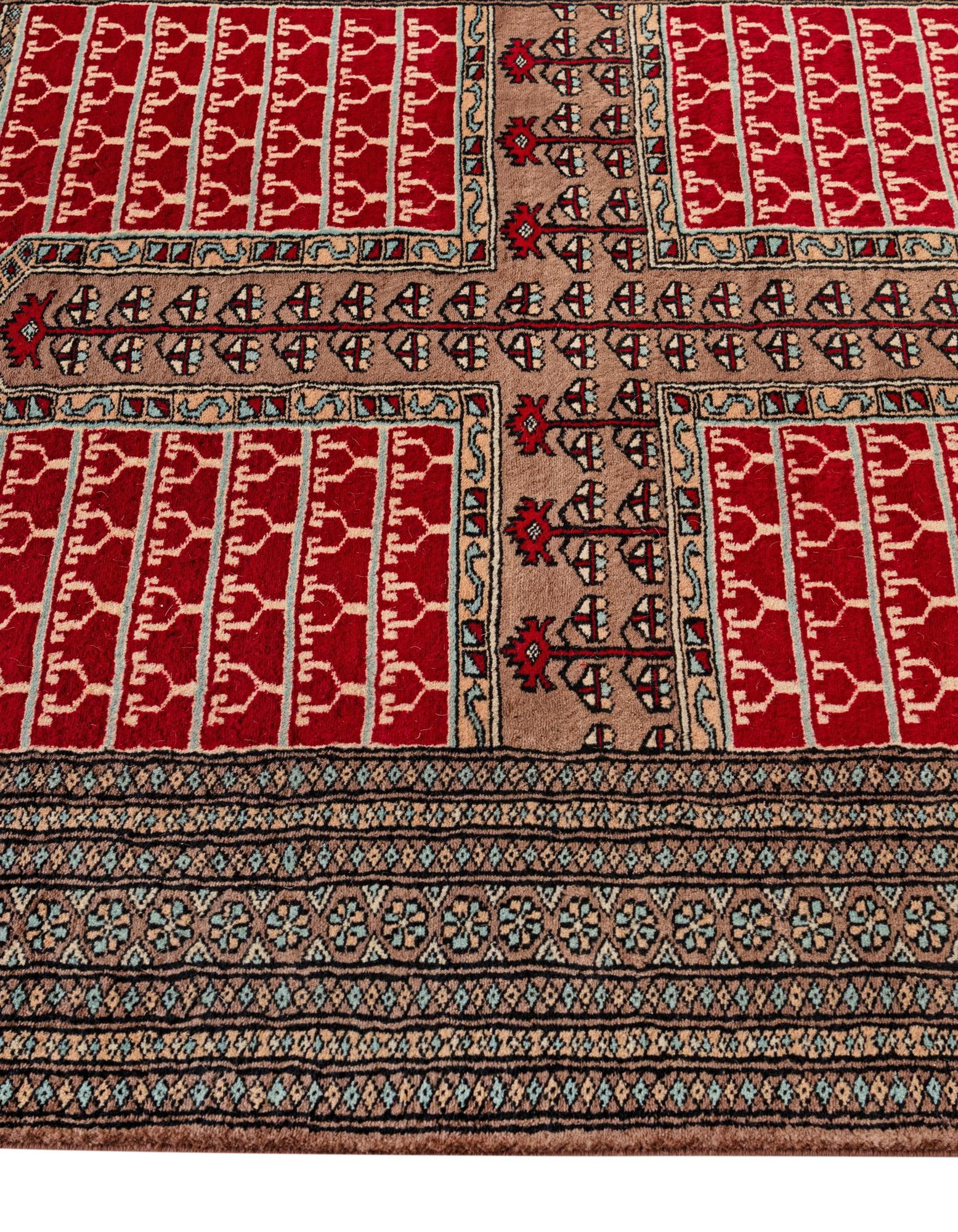 4' 2 x 6' 1 Hand Knotted Bokhara Oriental Wool Rug