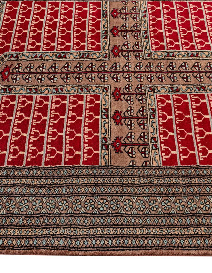 Detail image of 4' 2 x 6' 1  Hand Knotted Bokhara Oriental Wool Rug