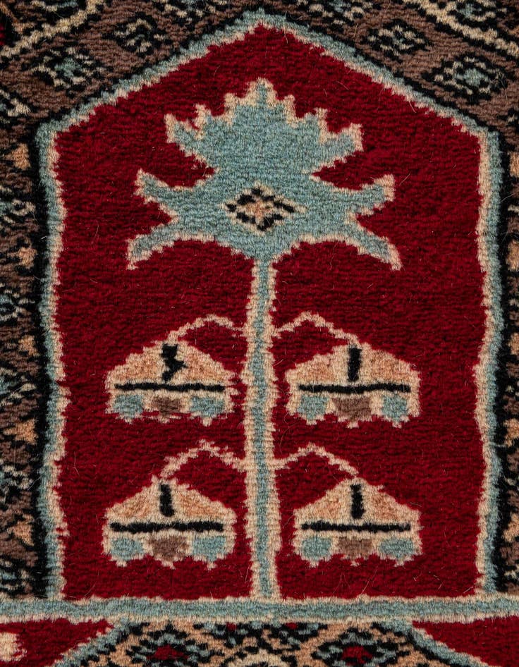 Detail image of 4' 2 x 6' 1  Hand Knotted Bokhara Oriental Wool Rug