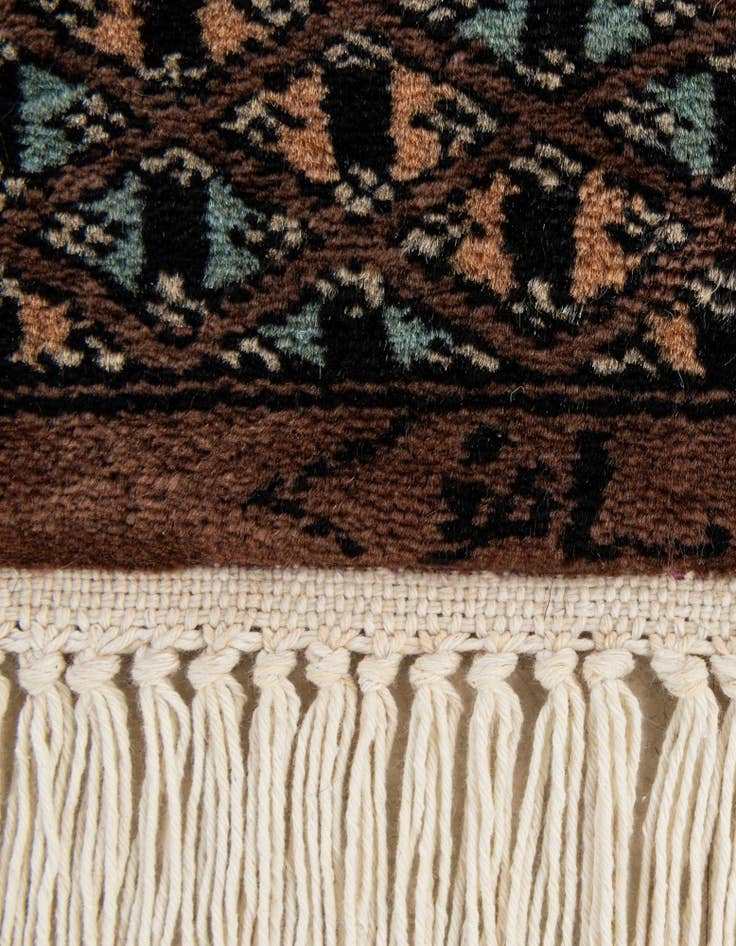 Detail image of 4' 2 x 6' 1  Hand Knotted Bokhara Oriental Wool Rug