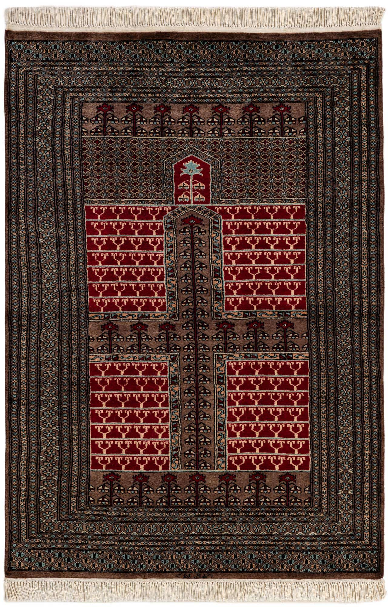 4' 2 x 6' 1 Hand Knotted Bokhara Oriental Wool Rug