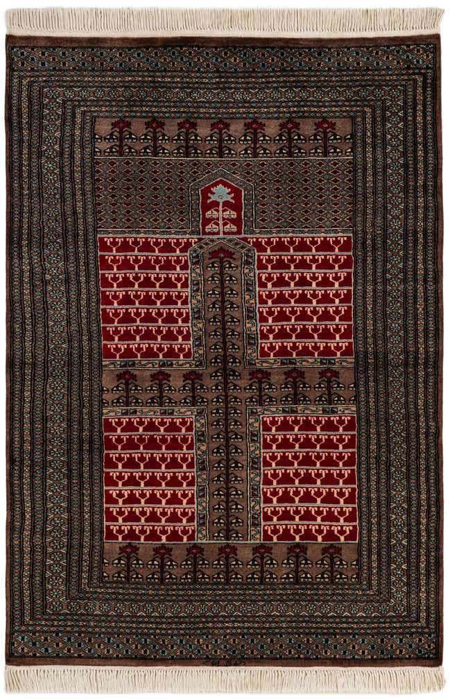 4' 2 x 6' 1 Hand Knotted Bokhara Oriental Wool Rug