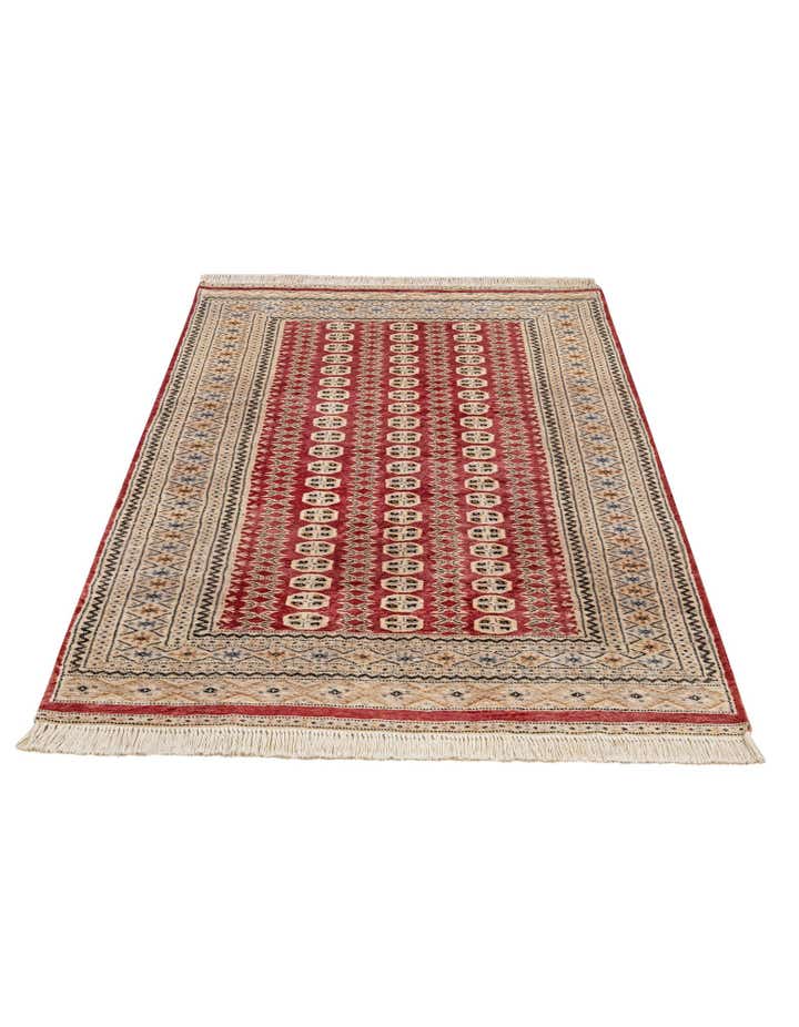 4' 1 x 6' 4 Hand Knotted Bokhara Oriental Wool Rug